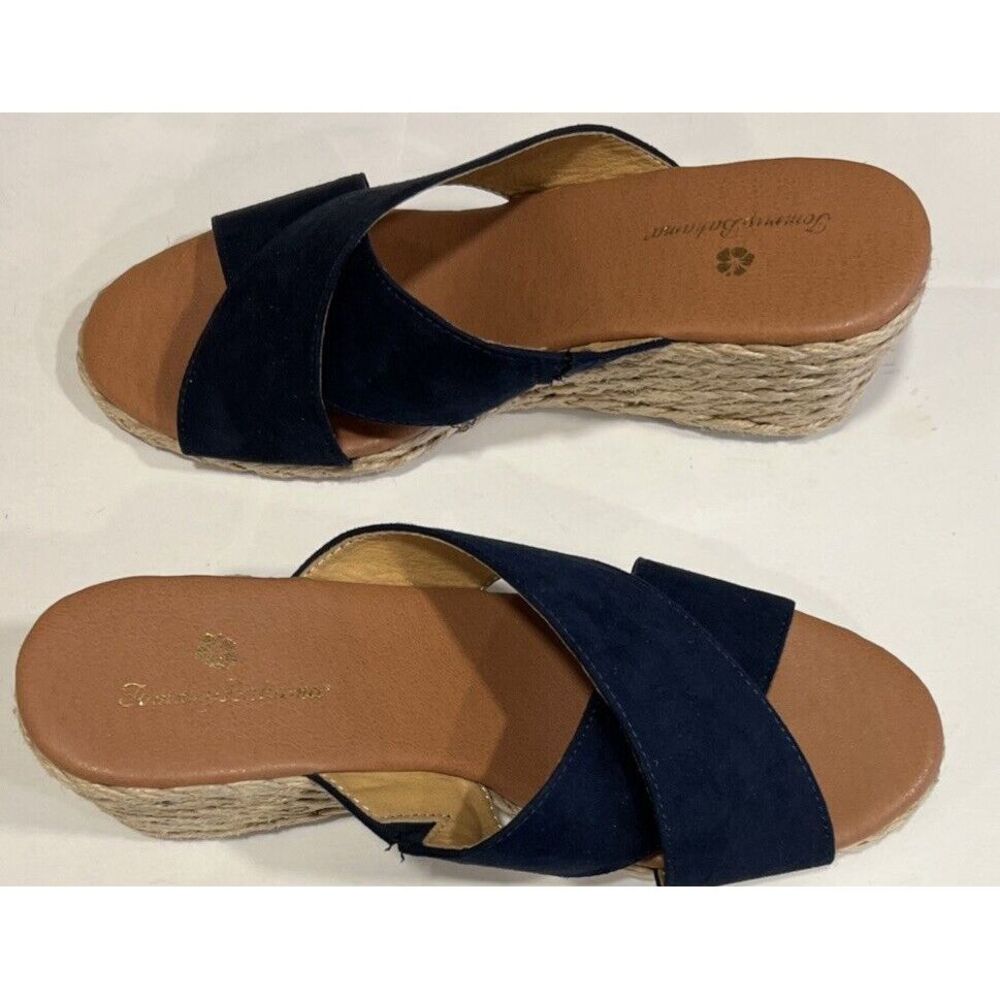 Tommy Bahama Stacey Slip On Open Toe Blue Espadrille Wedge Sandals Women's 8 - Picture 7 of 7